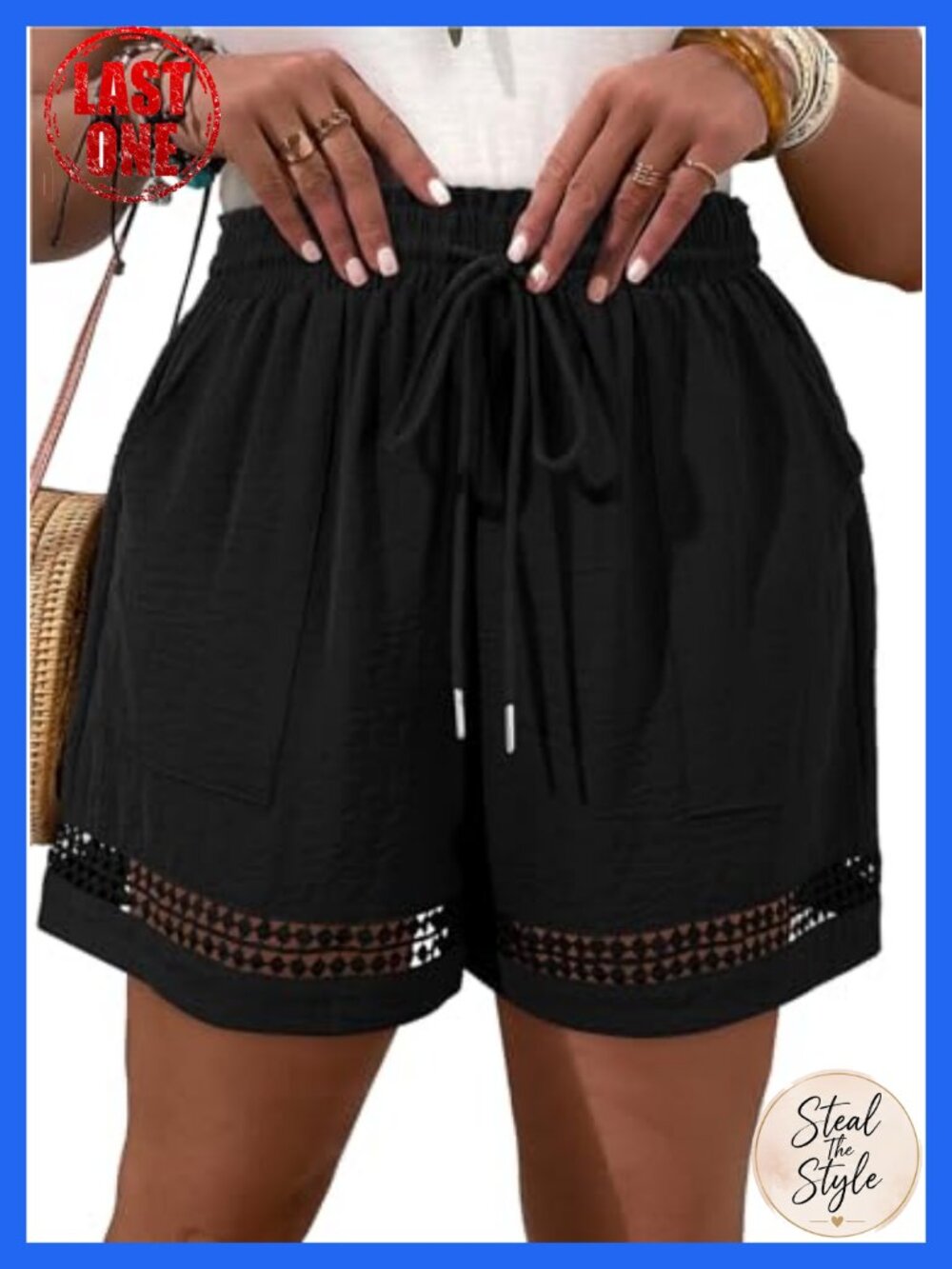 Plus Size High Waist Drawstring Shorts with Pockets Lightweight Polyester
